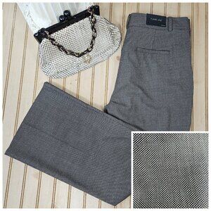 NWT Ann Taylor Size 14P Petite Black/Tan Micro Dot Flare Leg Pants Wool Blend